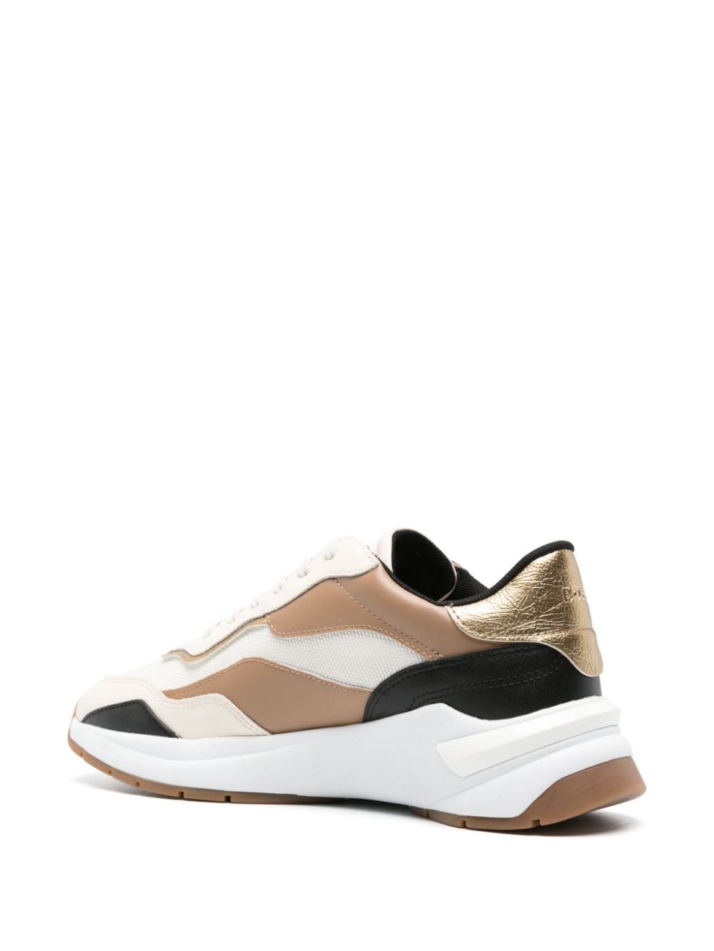 Shop Hugo Boss Colour-block Panelled Sneakers In Brown