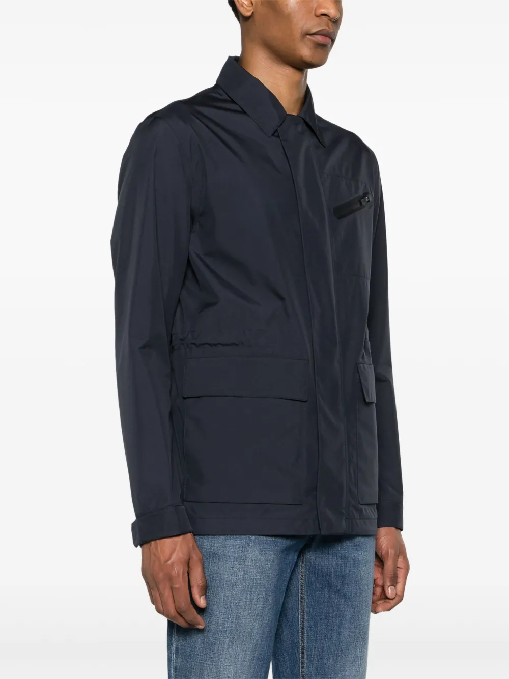 Shop Herno Zip-up Lightweight Jacket In 蓝色