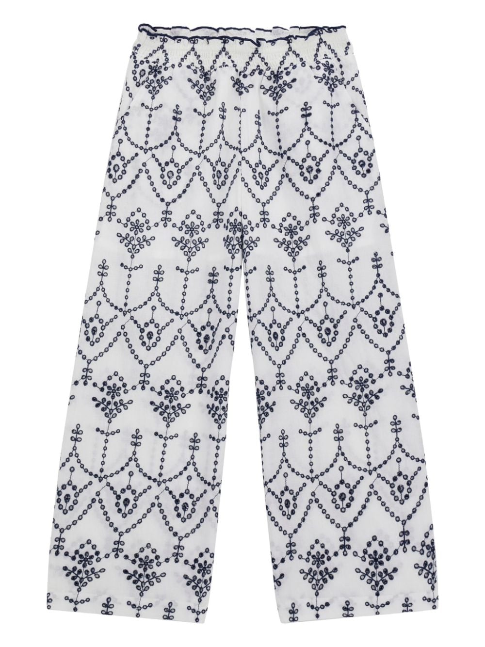 guess kids embroidered cotton trousers - Bianco