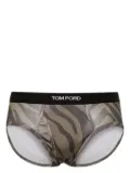 TOM FORD zebra-print cotton briefs - Green