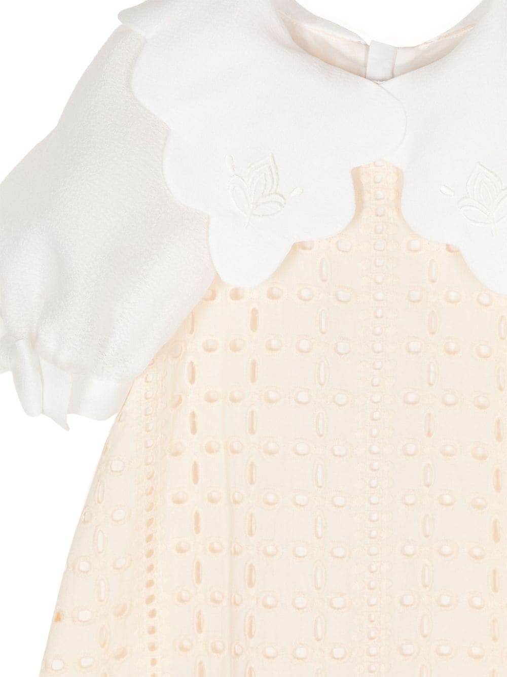 Hucklebones London Jurk met broderie anglaise Beige