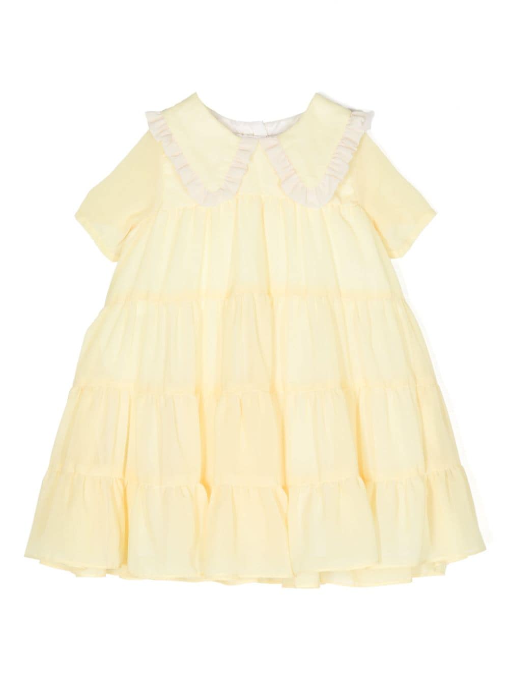 Hucklebones London Kids' Ruffle-detail Chiffon Midi Dress In Yellow