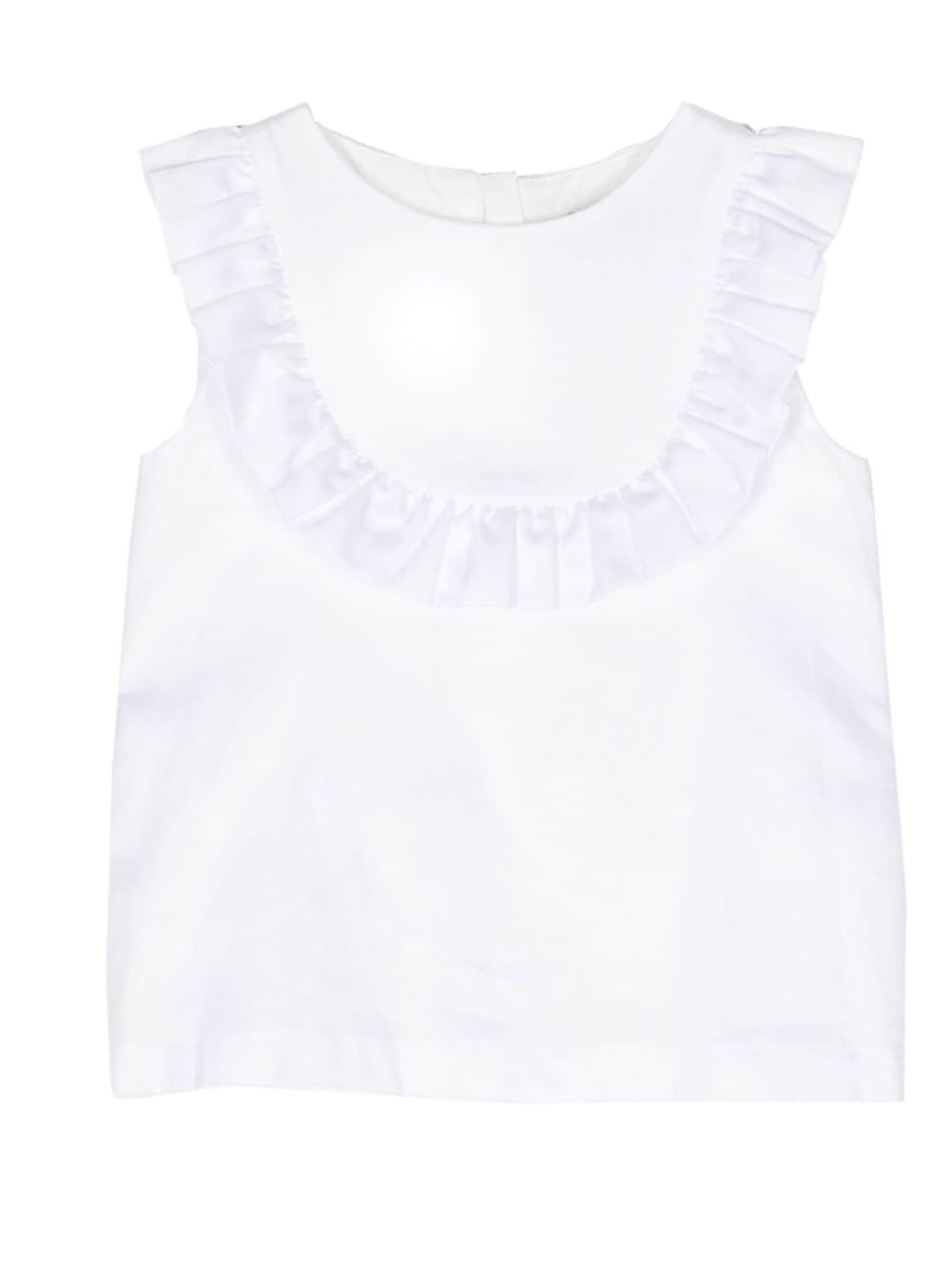 Hucklebones London Kids' Ruffle-embellished T-shirt In White