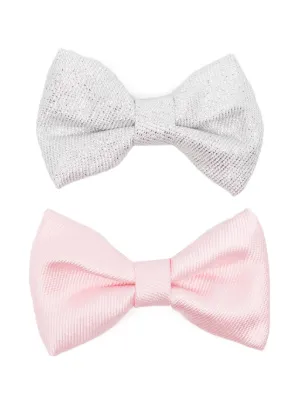 Hucklebones London twill bow hairclip (set of two)