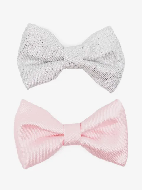 Hucklebones London twill bow hairclip (set of two)
