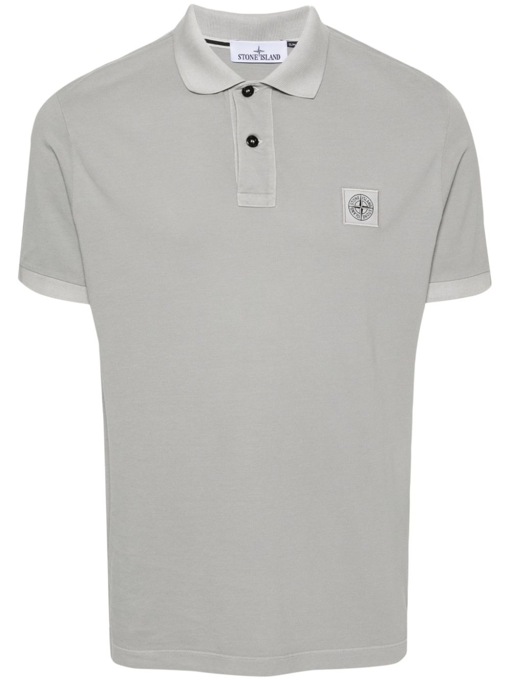 Stone Island Compass-appliqué polo shirt - Grigio