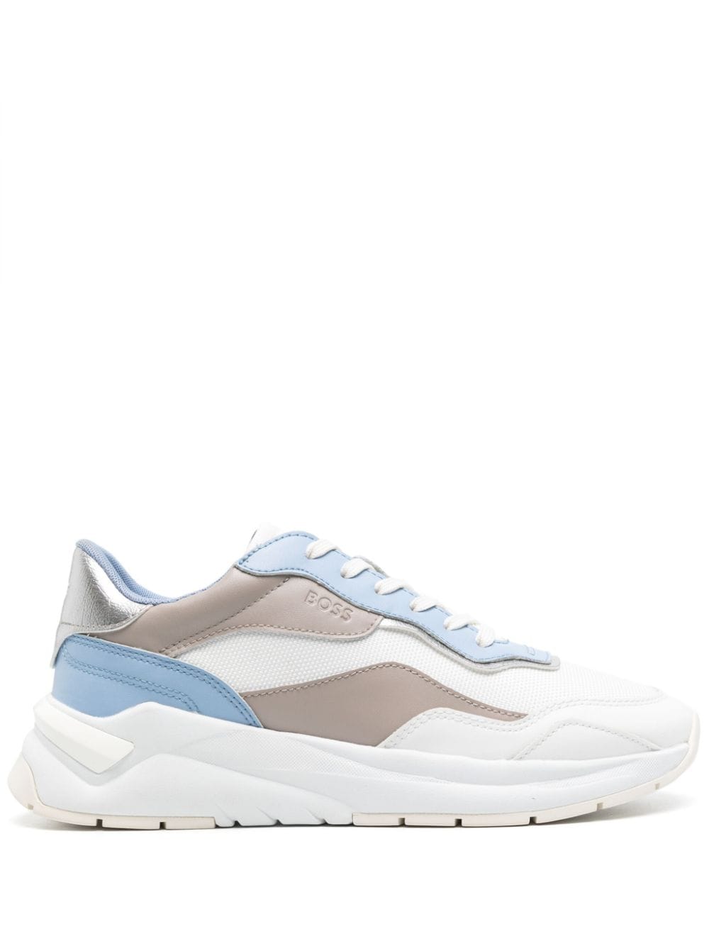 Hugo Boss Colour-block Panelled Sneakers In 蓝色