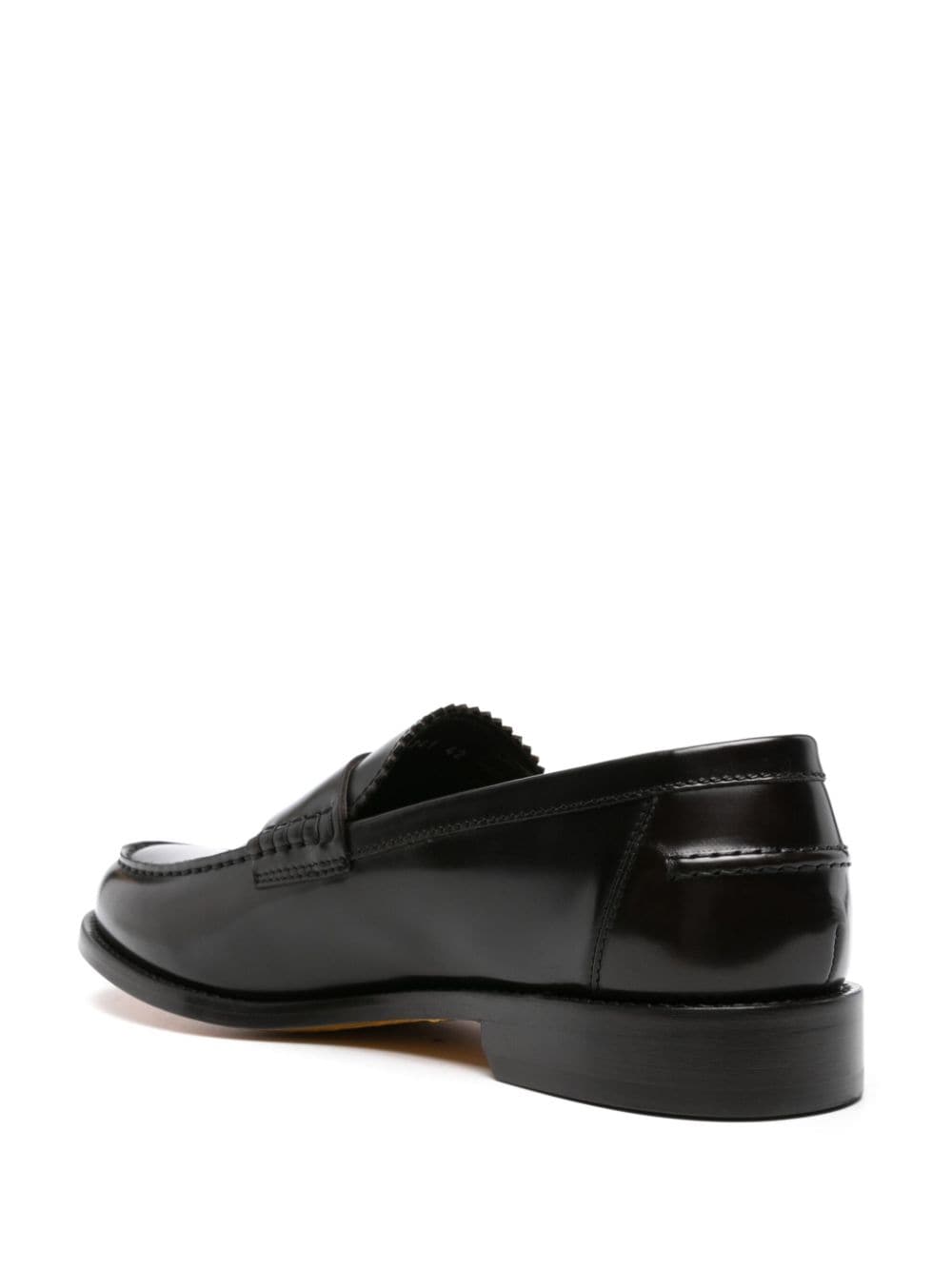Shop Doucal's High-shine Leather Loafers In Brown