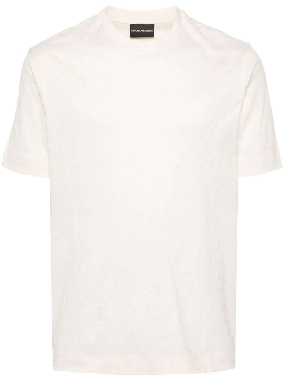 Emporio Armani Logo-jacquard T-shirt In White