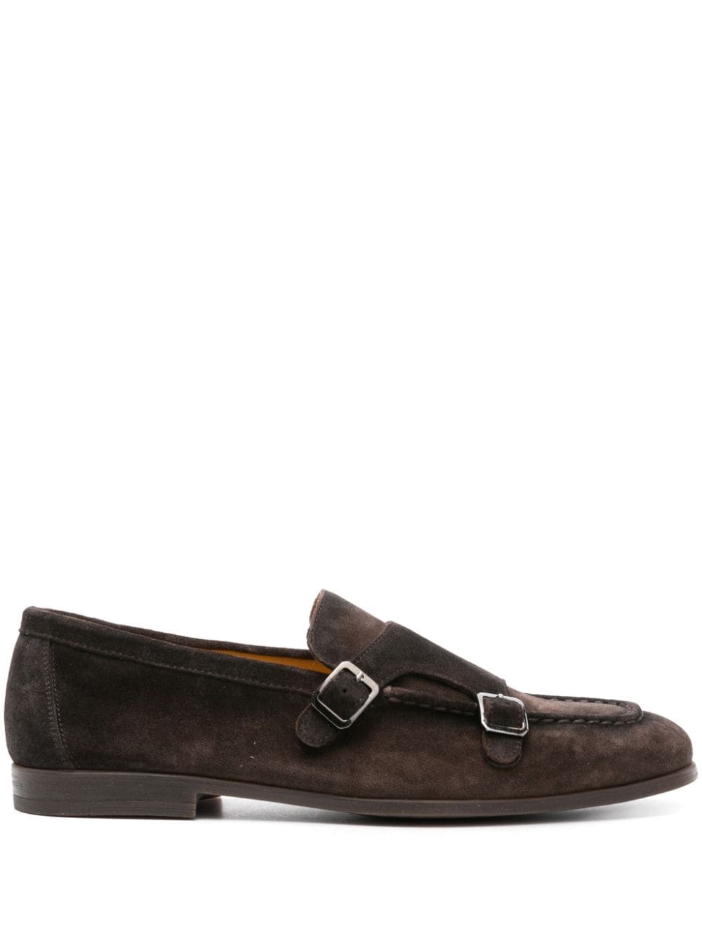 Doucal's Double-buckle Suede Loafers In Brown