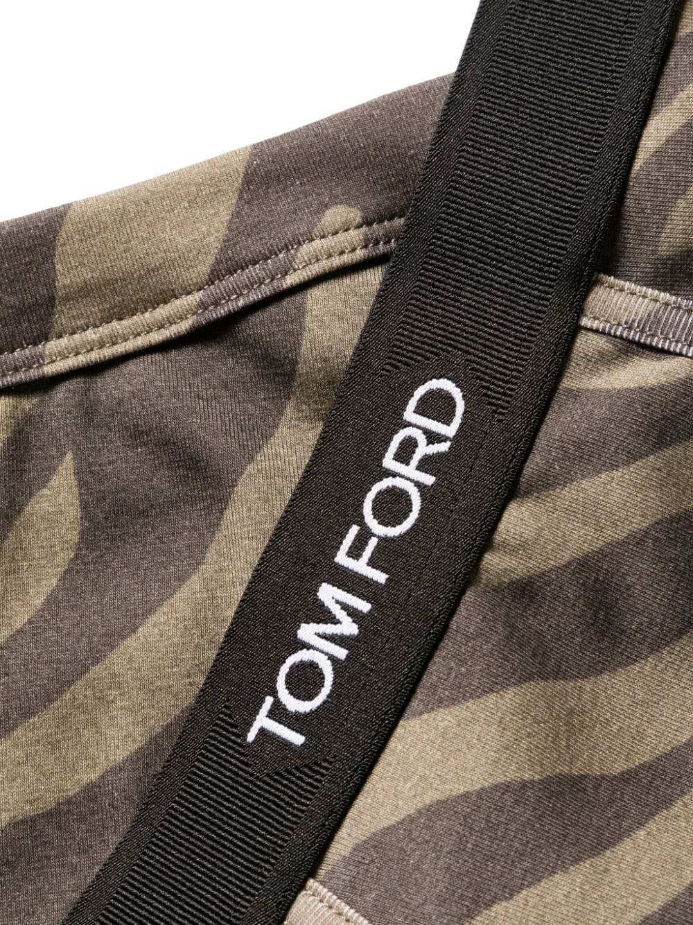 Shop Tom Ford Zebra-print Cotton Briefs In 绿色