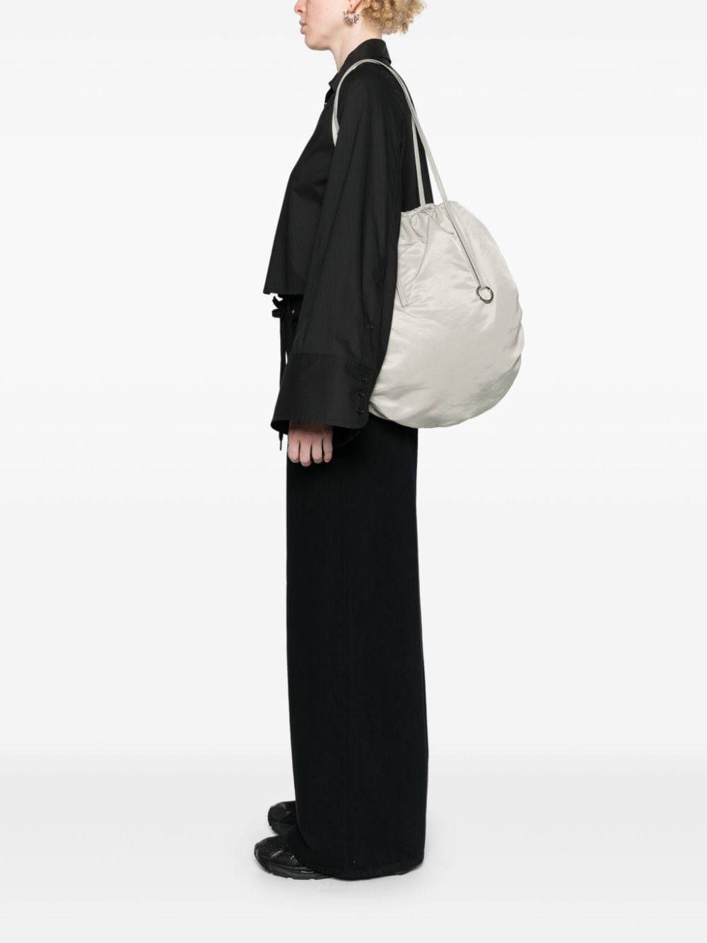 Low Classic ruched-detail padded shoulder bag - Grijs