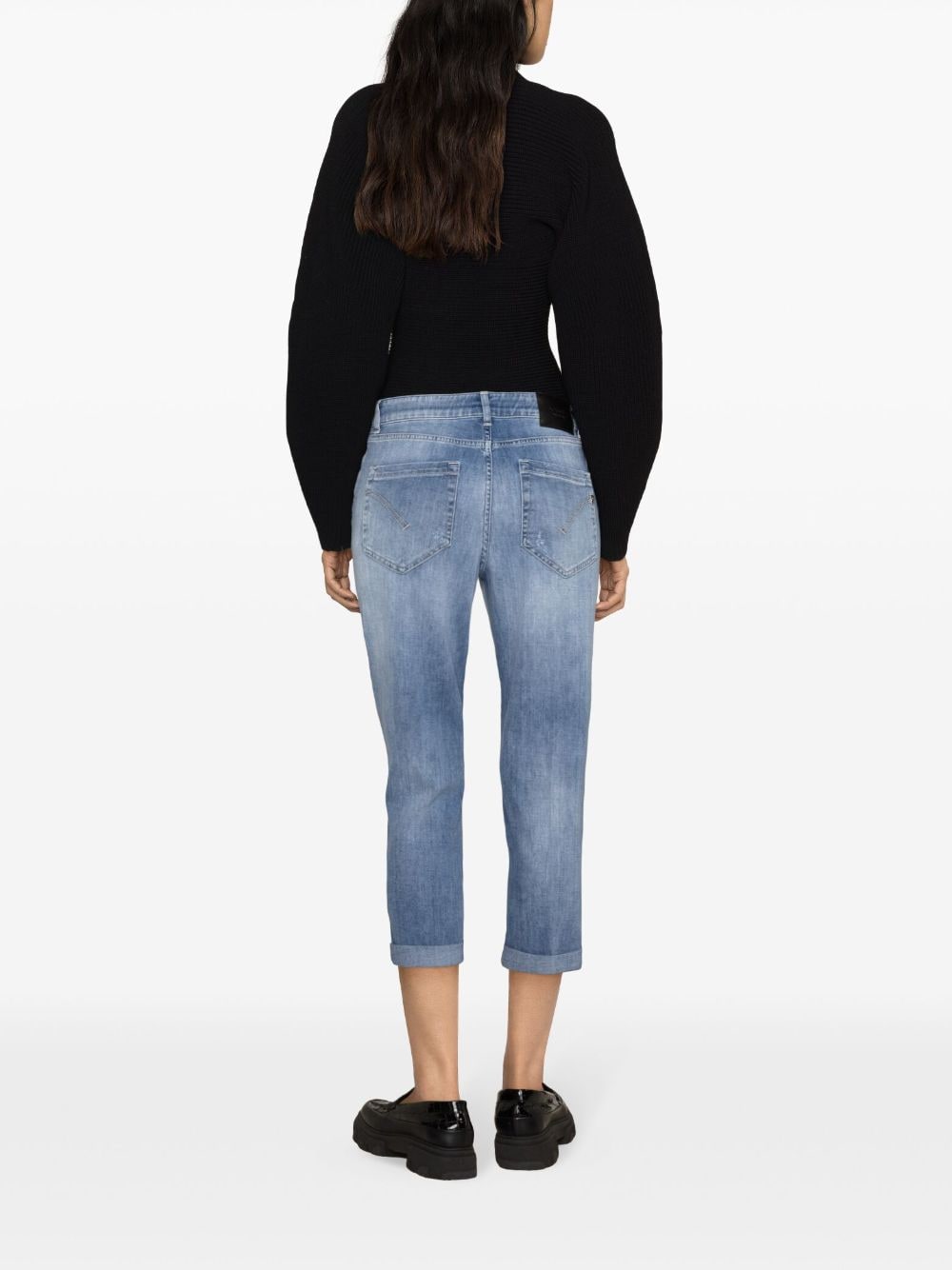 Shop Dondup Koons High-rise Cropped Jeans In Blue