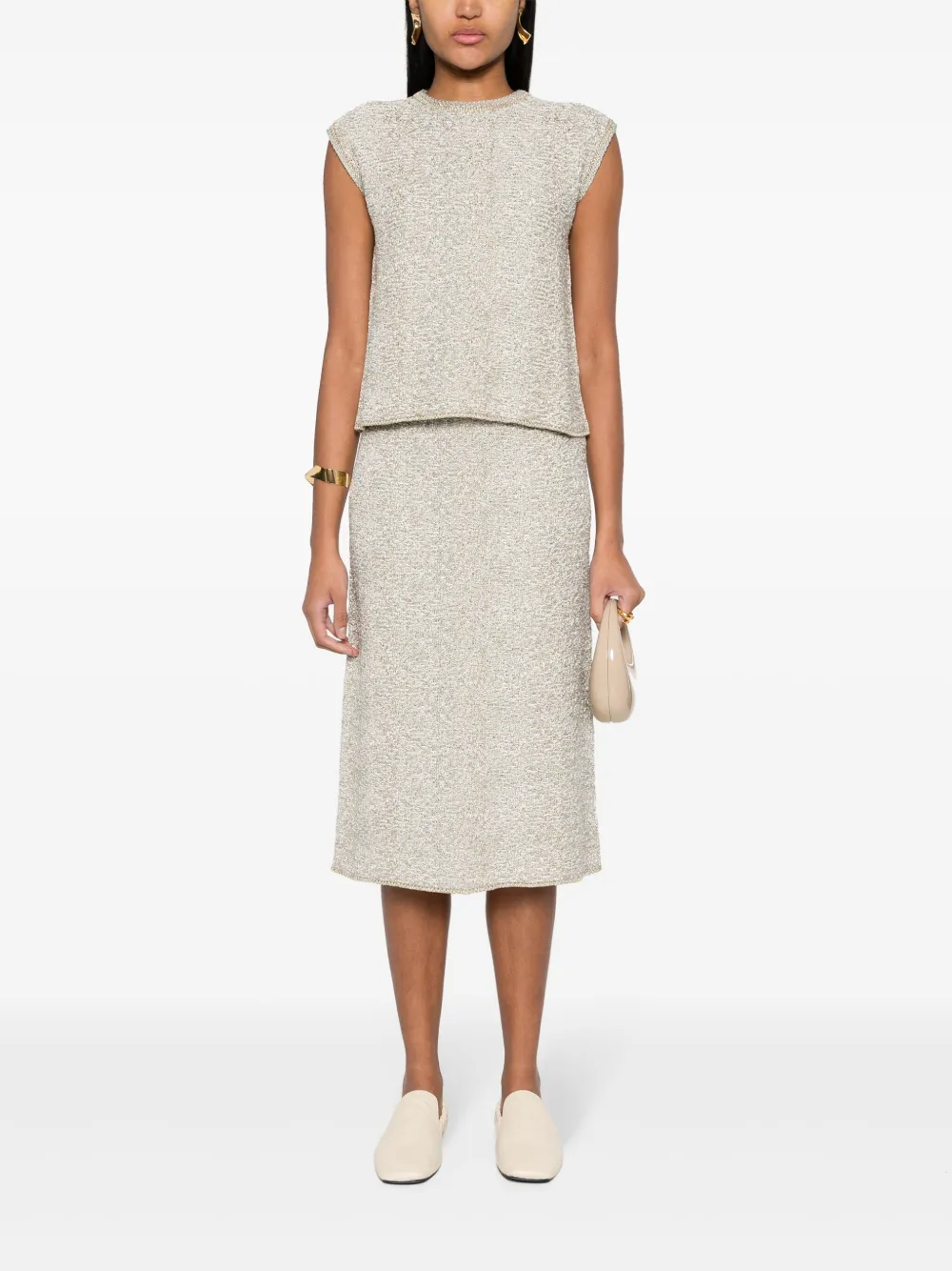 Fabiana Filippi lurex-detail bouclé top | Knitted Tops | Image 2