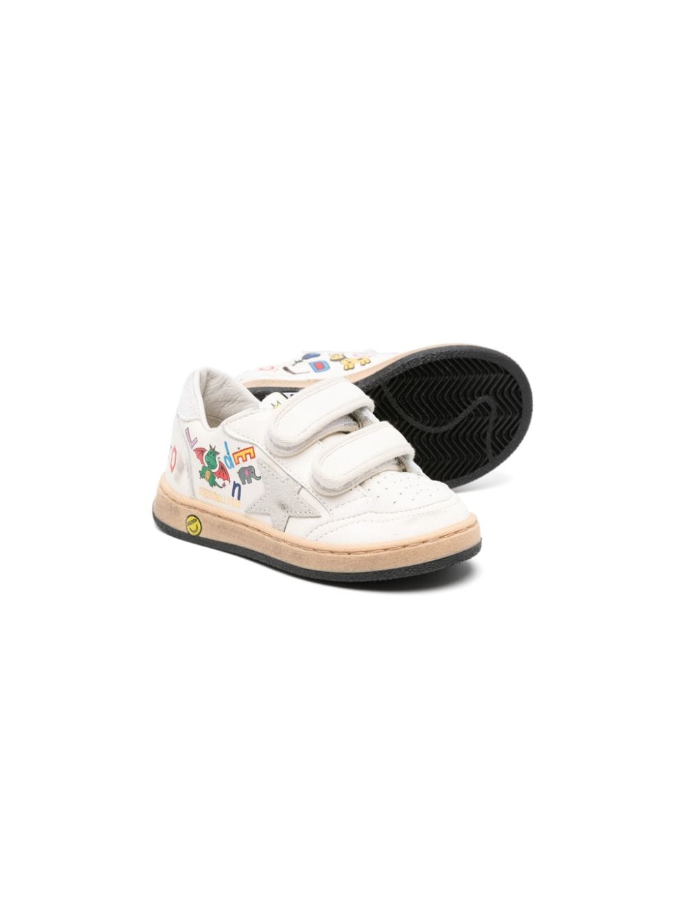 Shop Golden Goose Ball Star Leather Sneakers In Neutrals