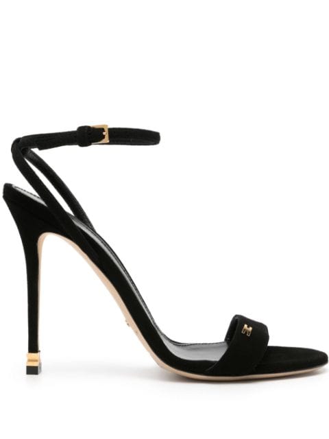 Elisabetta Franchi 105mm metal-logo suede sandals