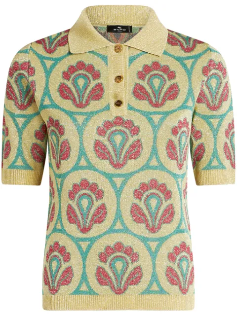 ETRO jacquard knit polo shirt