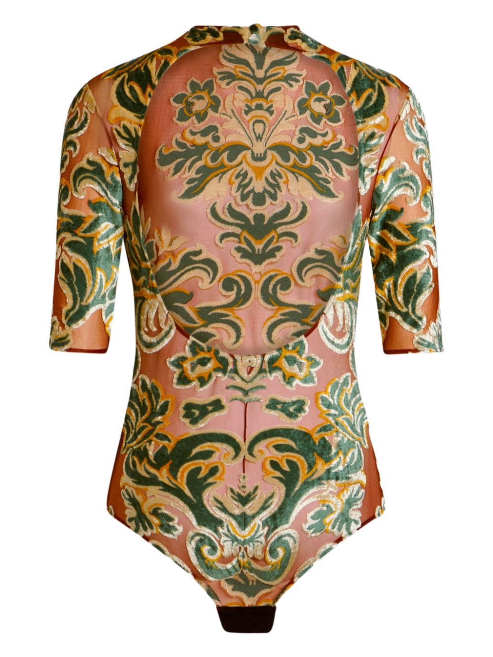 ETRO patterned-jacquard tulle bodysuit Women