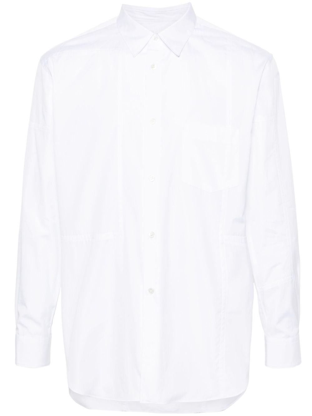 Shop Comme Des Garçons Shirt Panelled Cotton Shirt In White