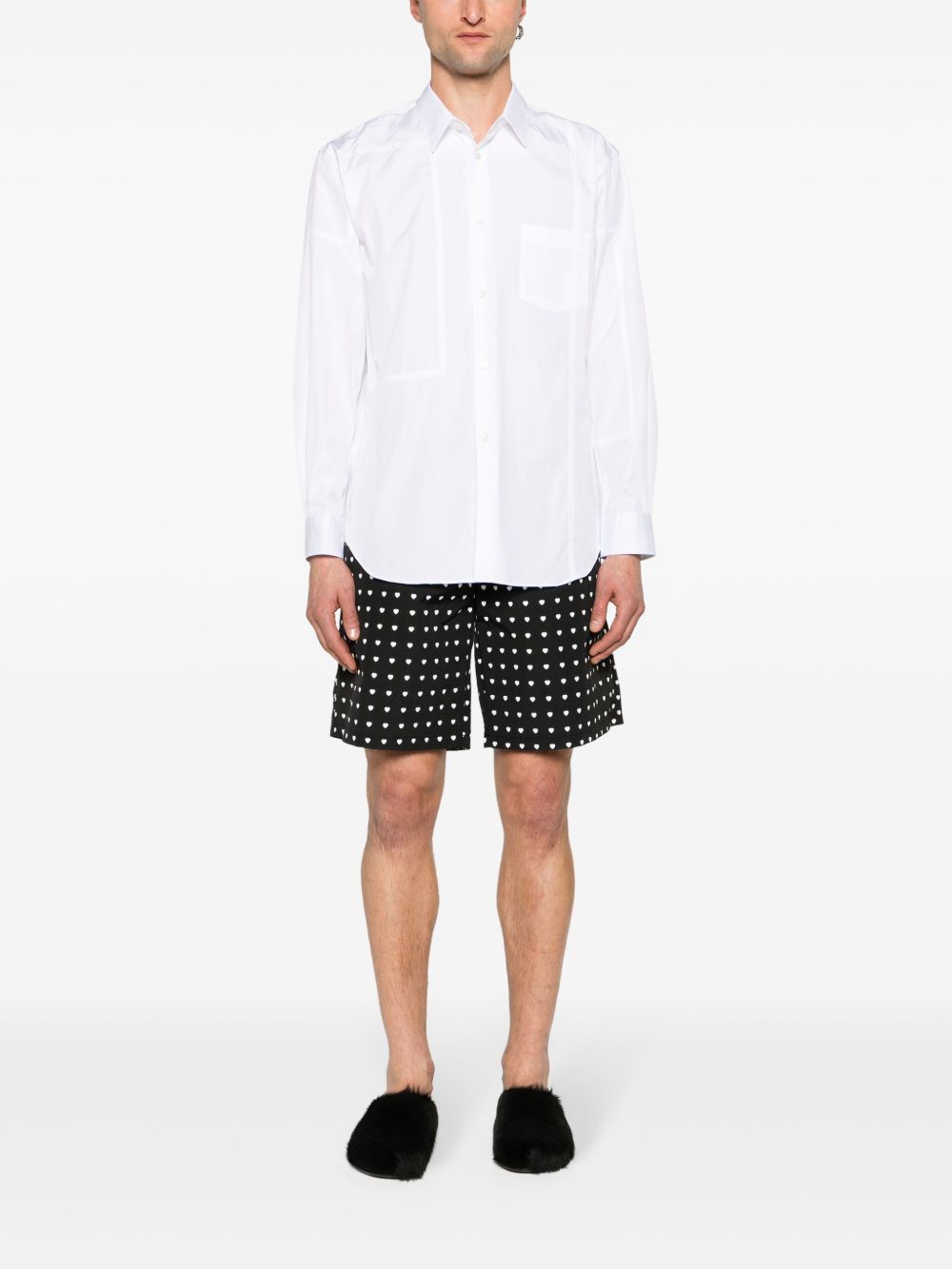 Comme Des Garçons Shirt Katoenen overhemd met vlakken - Wit