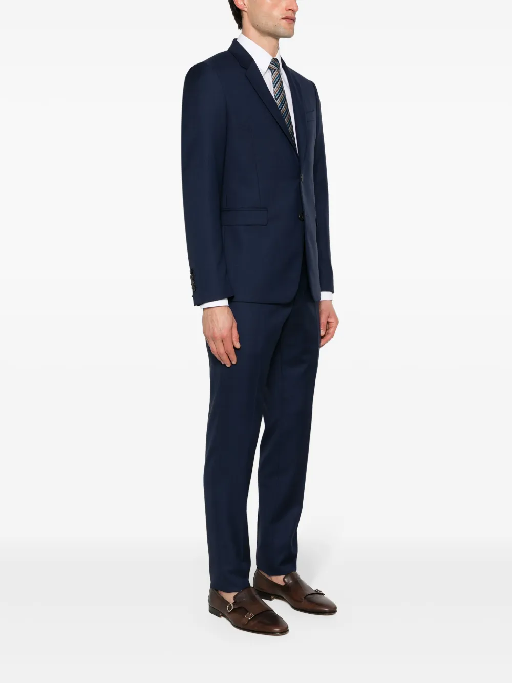 Shop Reveres 1949 Wool Single-breasted Suit In Blue