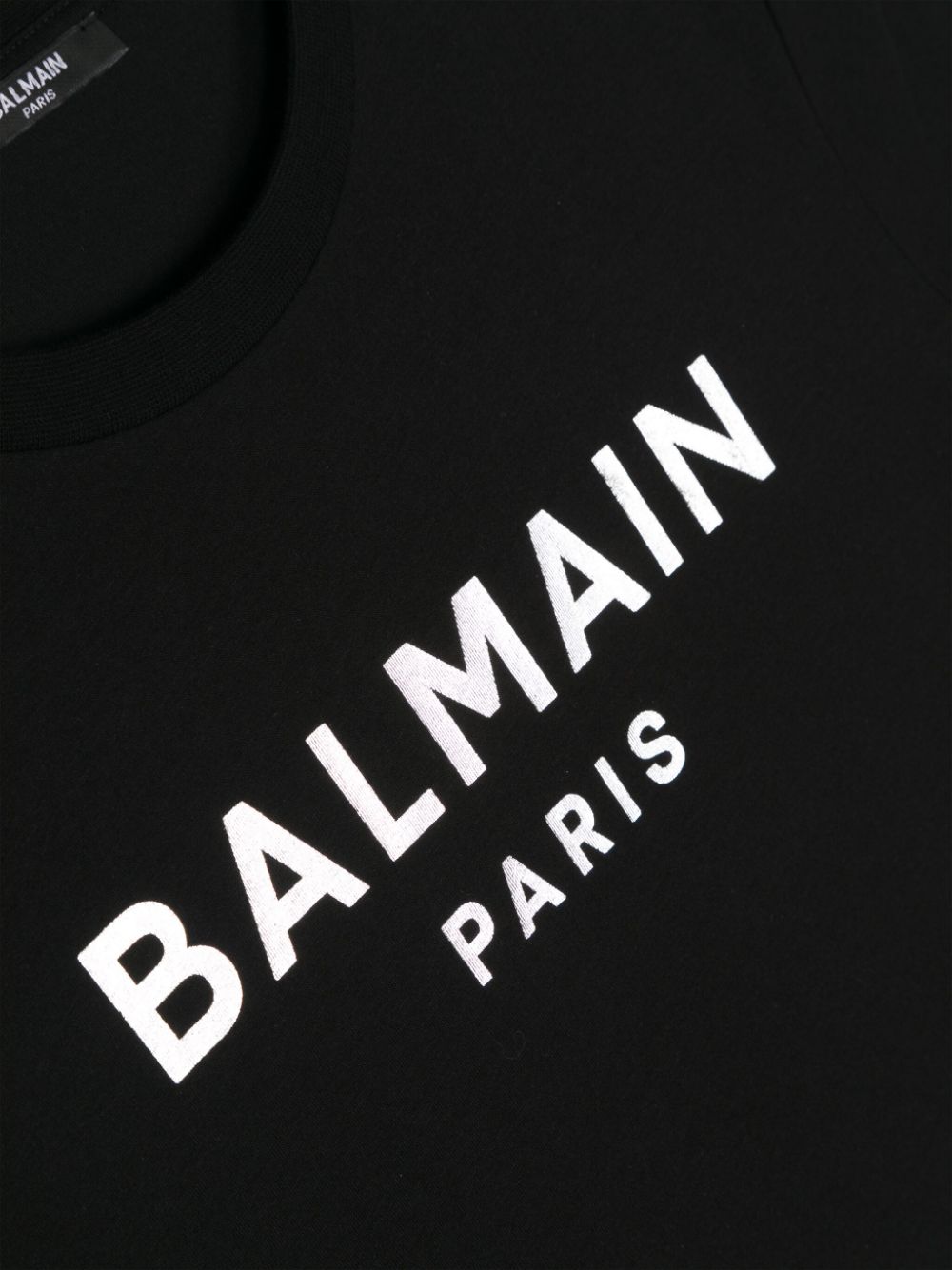 Balmain Kids Katoenen T-shirt met logoprint Zwart