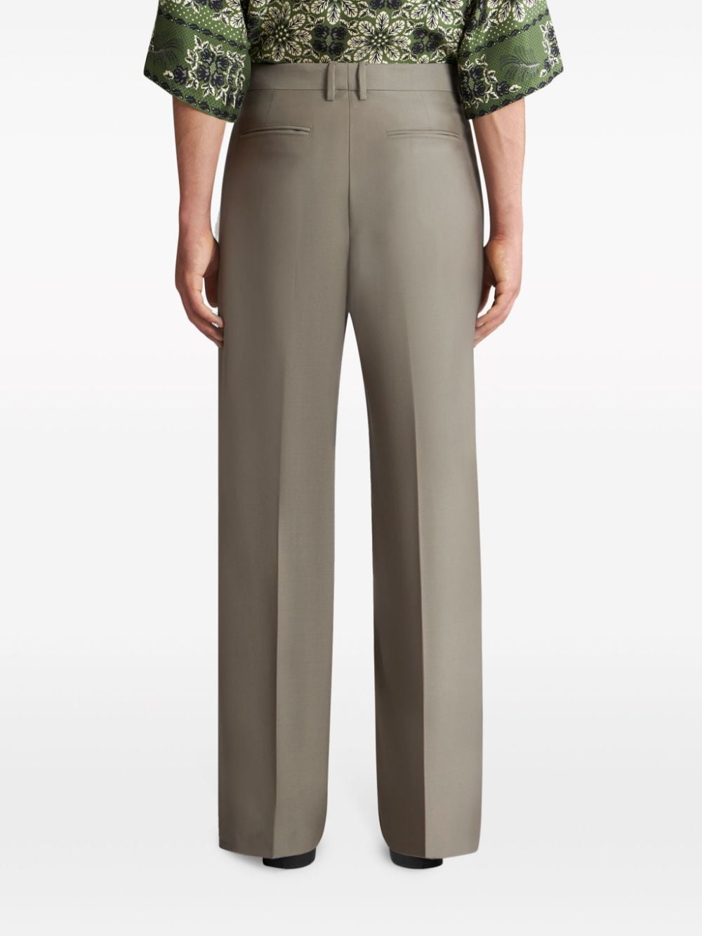 Shop Etro Wool Tailored Trousers In Neutrals