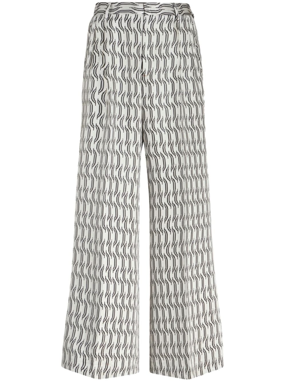 Etro Jacquard Tailored Trousers In White