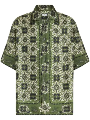Maison MIHARA YASUHIRO パッチワークパターン シャツ | ブラック