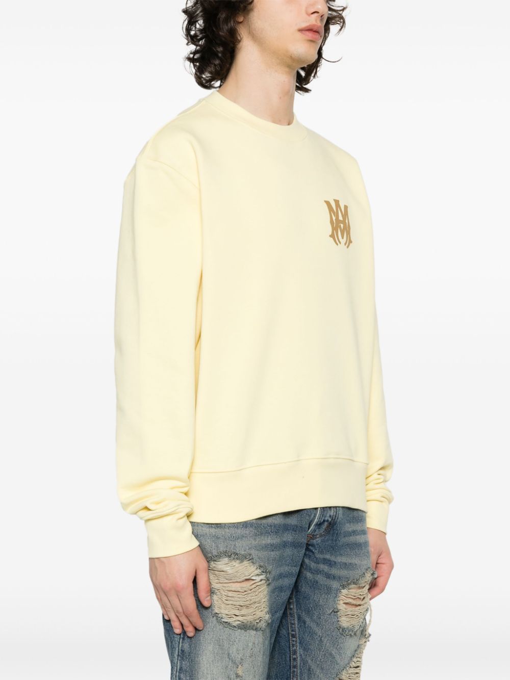 Shop Amiri M.a. Logo-print Sweatshirt In Yellow