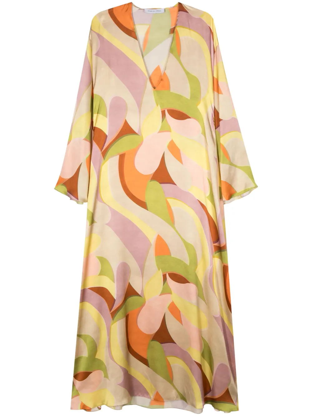 Raquel Diniz Lena Abstract-print Maxi Dress In 粉色