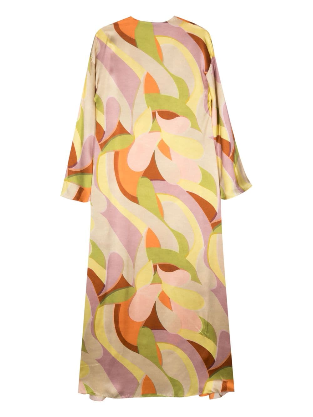 Shop Raquel Diniz Lena Abstract-print Maxi Dress In 粉色