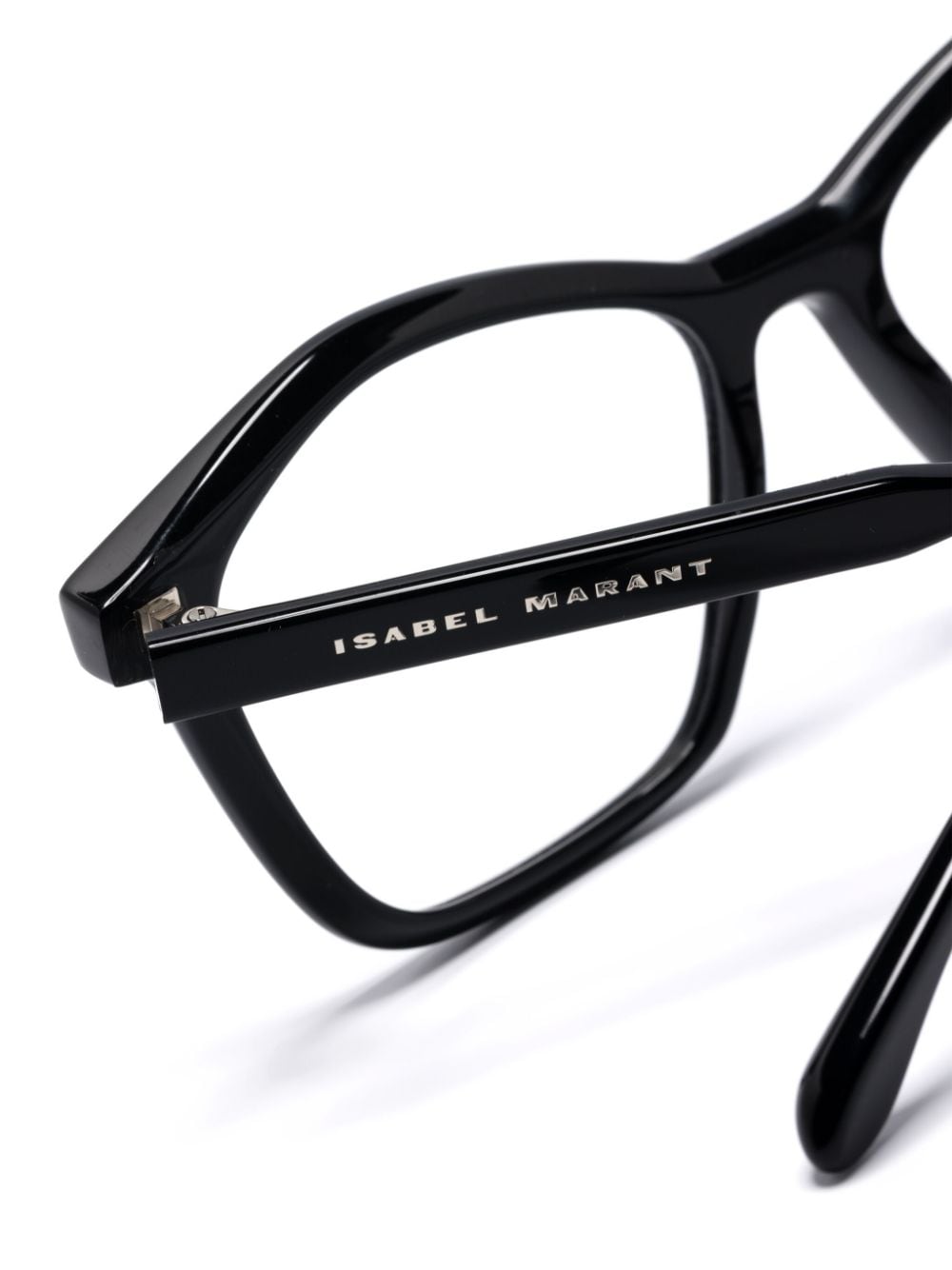 Shop Isabel Marant Eyewear Logo-engraved Square-frame Glasses In Black