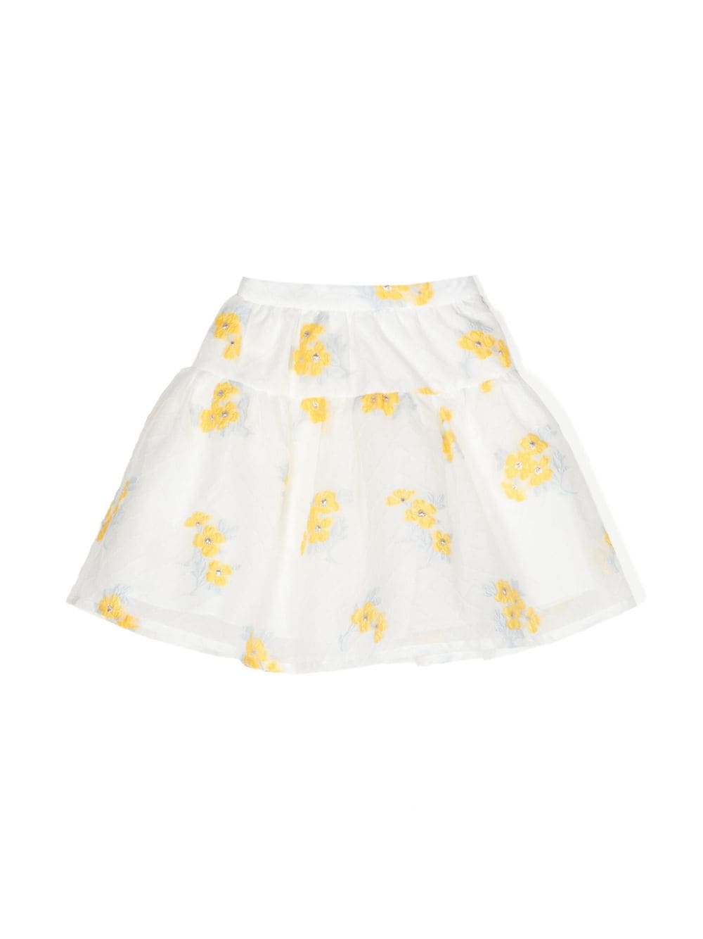 Shop Hucklebones London Floral-organza Tiered Skirt In White