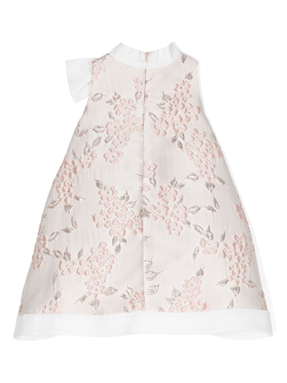 Shop Hucklebones London Bow-detail Patterned-jacquard Midi Dress In 粉色