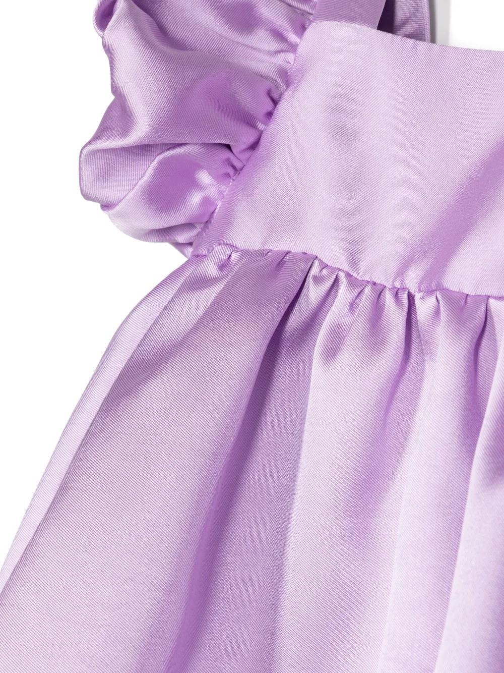 Shop Hucklebones London Gathered-detail Satin Midi Dress In Purple