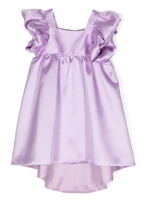 Hucklebones London gathered-detail satin midi dress