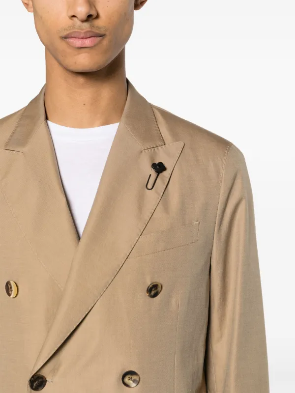 Lardini ブローチ ダブルジャケット | ニュートラル | FARFETCH JP