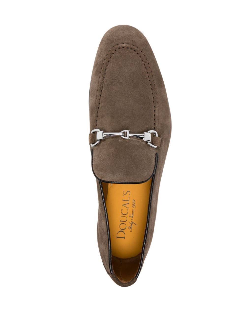 Shop Doucal's Horsebit-embelished Suede Loafers In Brown