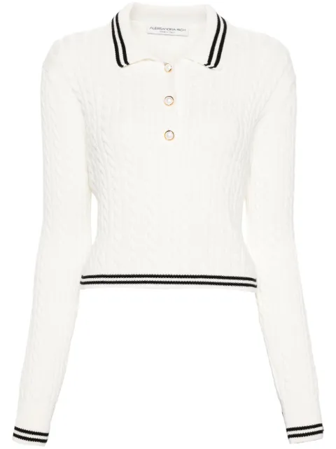 Alessandra Rich cable-knit polo top