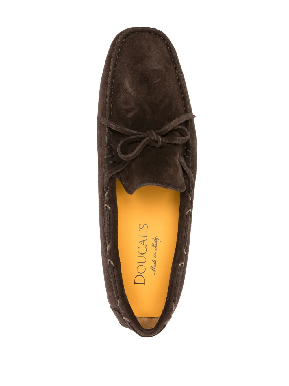 Doucal's Suede Boat Shoes In Brown