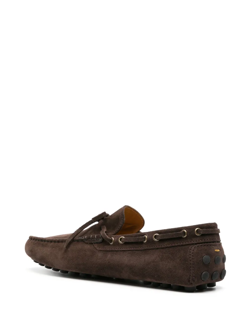Doucal's Suede Boat Shoes In Brown