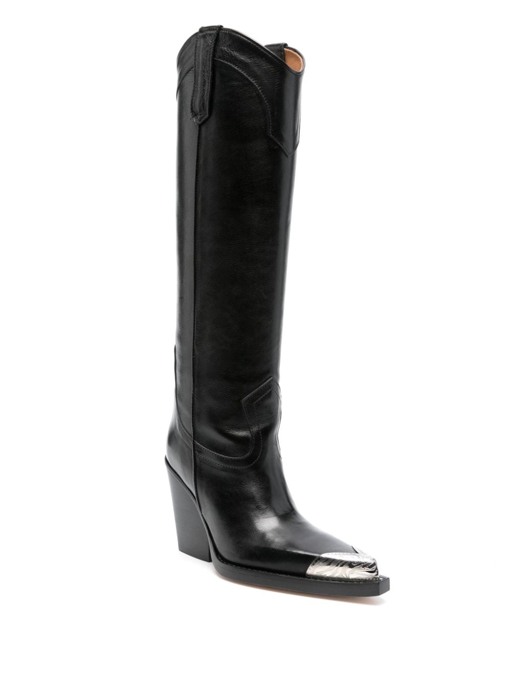 Shop Paris Texas El Dorado 100mm Leather Boots In Black