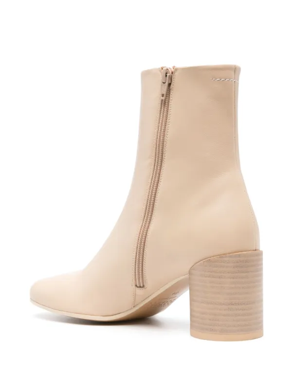 【関税&送料込】Mm6 Maison Margiela Ivory Leather Ankle Boot MM6 Maison Margiela Anatomic 70mm Ankle Boots | Neutrals