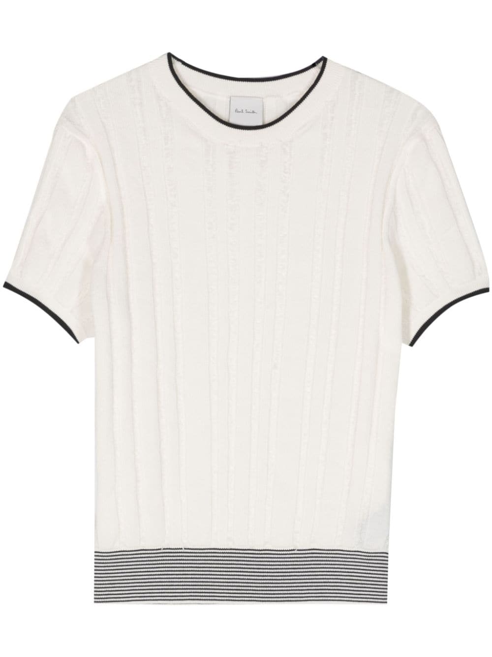 Paul Smith Ribbed Organic Cotton Top In White