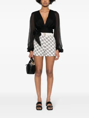 ELISABETTA FRANCHI ブラックショートパンツ 40 Elisabetta Franchi Black Belted Shorts | Balardi