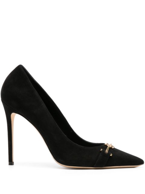 Elisabetta Franchi 105mm horsebit-detail suede pumps