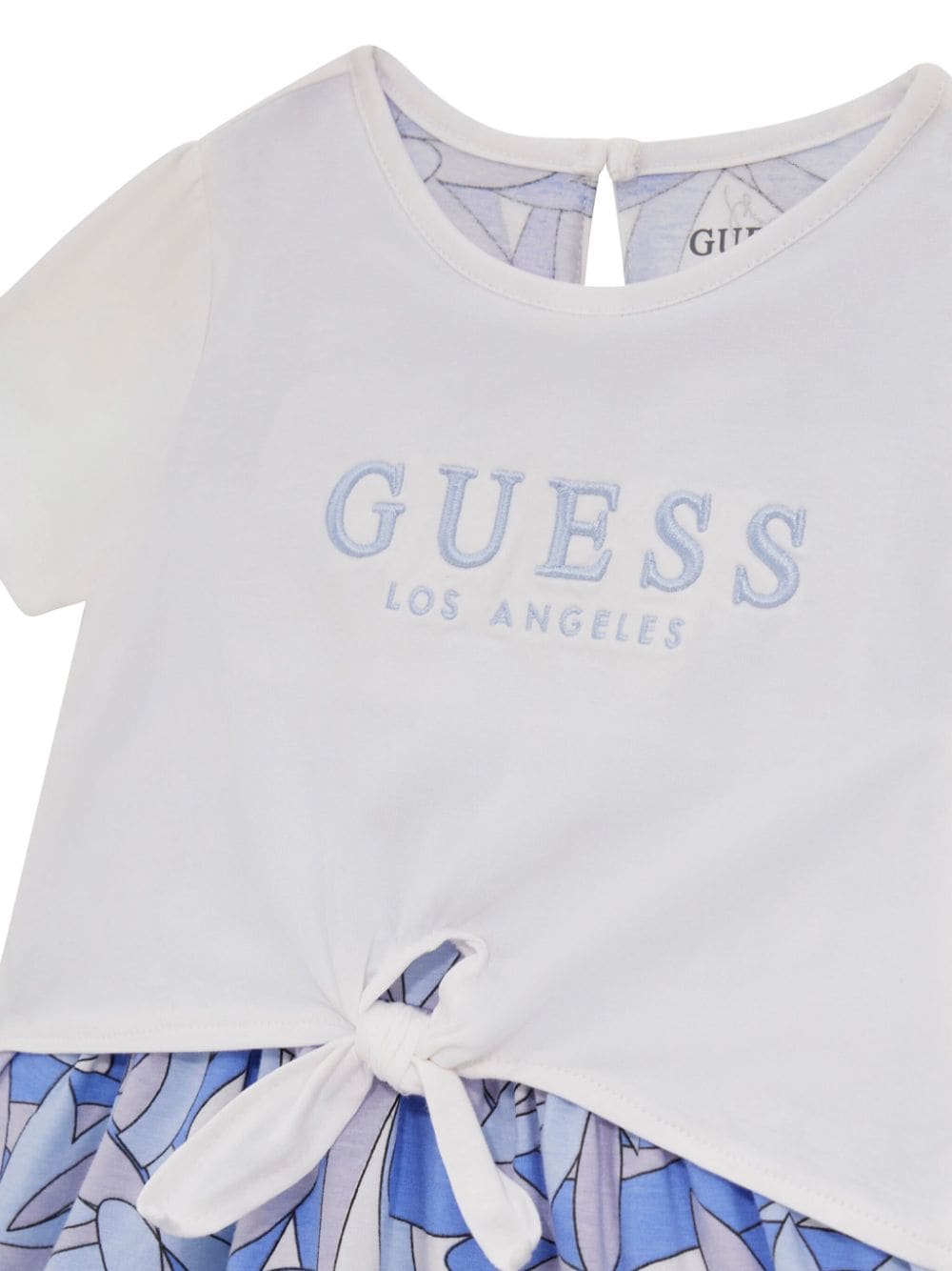 Shop Guess Logo-print Layered T-shirt Dress In Blue