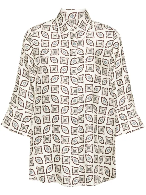 Alberto Biani geometric-print silk shirt 