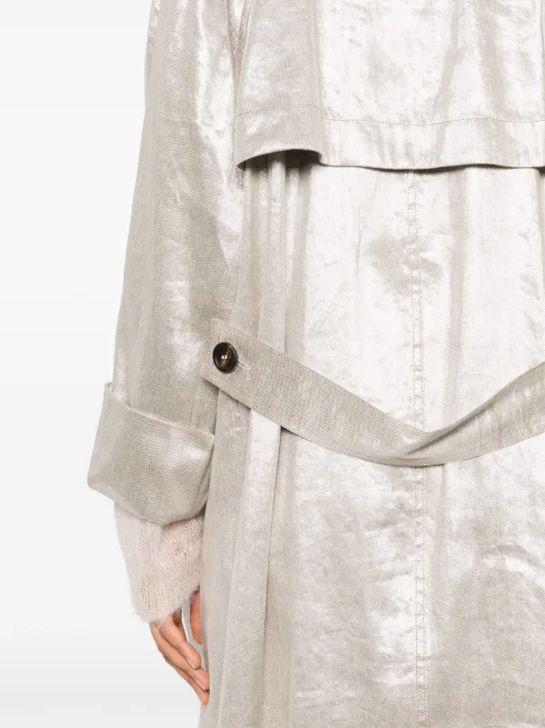 Brunello Cucinelli メタリック トレンチコート | グレー